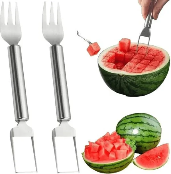 Stainless_Steel_2-In-1_Watermelon_Cutter_Slicer_And_Fork_Tool_-_Pack_Of_3