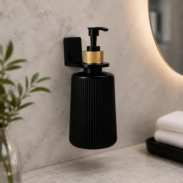 Plastic_Wall_Mounted_Ribbed_Hand_Wash_Dispenser_Black_-_Pack_Of_2