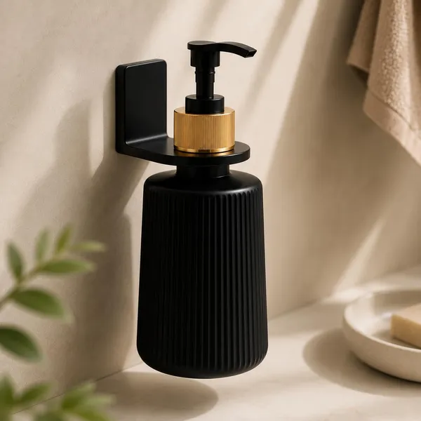 Plastic_Wall_Mounted_Ribbed_Hand_Wash_Dispenser_Black_-_Pack_Of_2