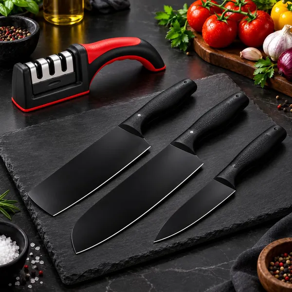 Klivora_Black_Stainless_Steel_3-Piece_Chef_Cleaver_Utility_Knife_Set_With_Sharpener