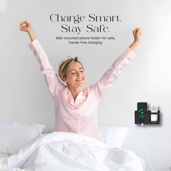 Plastic_Orange_Self-Adhesive_Wall_Mount_Phone_Charging_Holder_With_Storage_Box_-_Pack_Of_2
