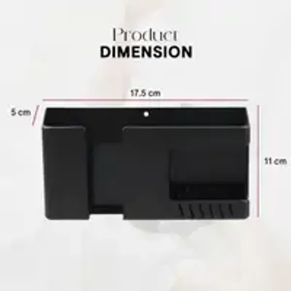 Plastic_Orange_Self-Adhesive_Wall_Mount_Phone_Charging_Holder_With_Storage_Box_-_Pack_Of_2