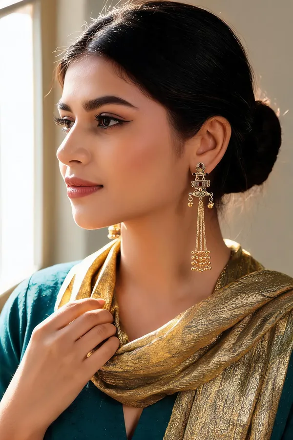 Golden_Alloy_Jhumka_Earrings_Combo_-_Traditional_&_Floral_Set