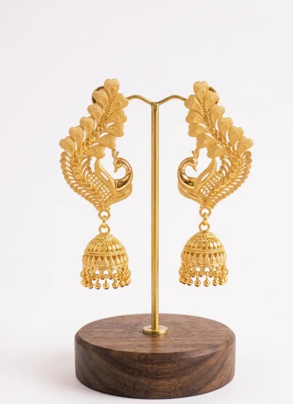Golden_Alloy_Peacock_Motif_Jhumka_Earrings_For_Women