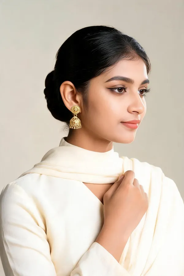Golden_Alloy_Floral_Dome_Jhumka_Earrings_For_Women_-_Pack_Of_4