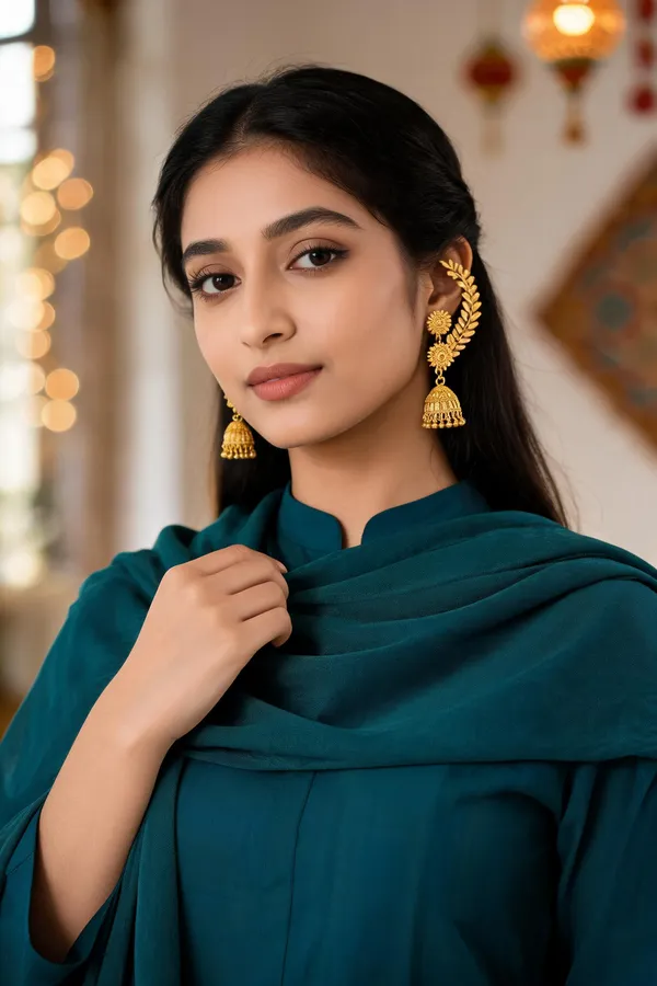 Golden_Alloy_Leaf_Design_Jhumka_Earrings_For_Women