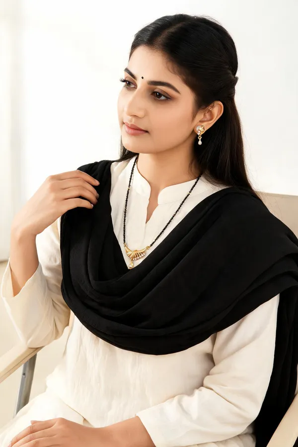 Golden_Black_Brass_Mangalsutra_Necklace_Earrings_Set_For_Women