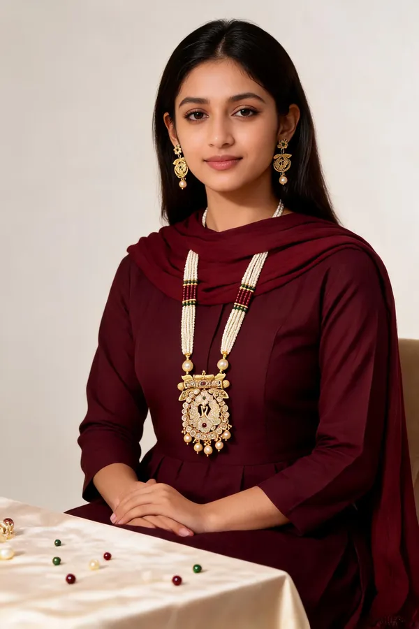 Gold-Tone_Pearl_Bead_Peacock_Pendant_Necklace_Earring_Set_For_Women