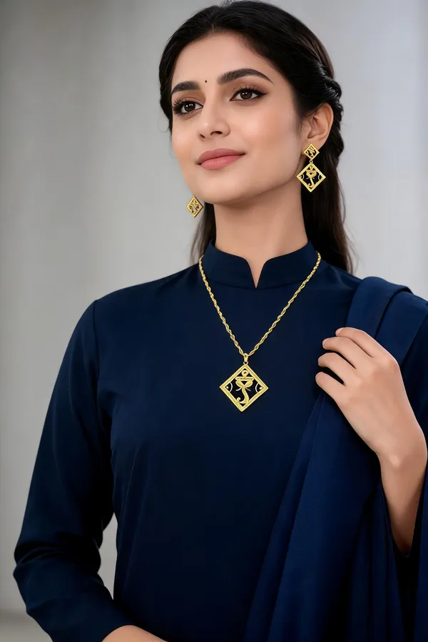 Golden_Alloy_Geometric_Pendant_Necklace_Earrings_Set_For_Women