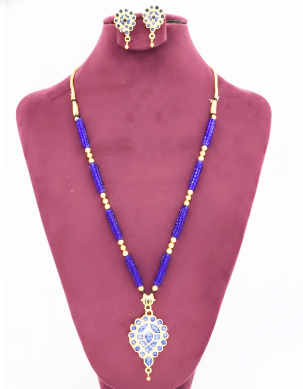 Blue_Beaded_Necklace_And_Earrings_Set_For_Women