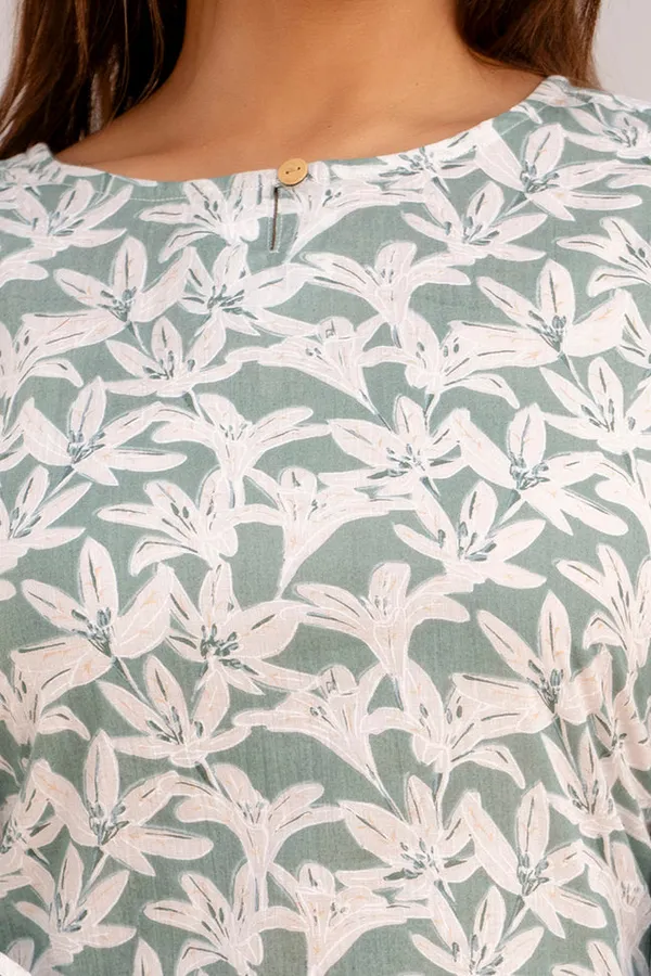 Lilly_Flower_Green_Short_Kurta