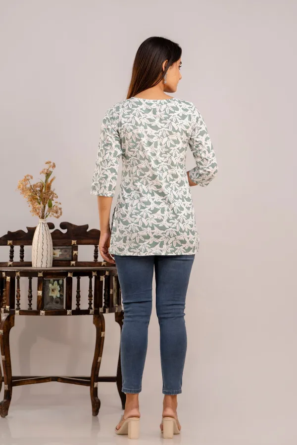 Lilly_Flower_Green_Short_Kurta