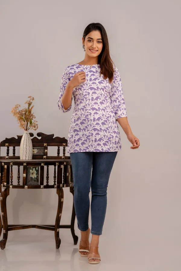 Lilly_Flower_Purple_Short_Kurta