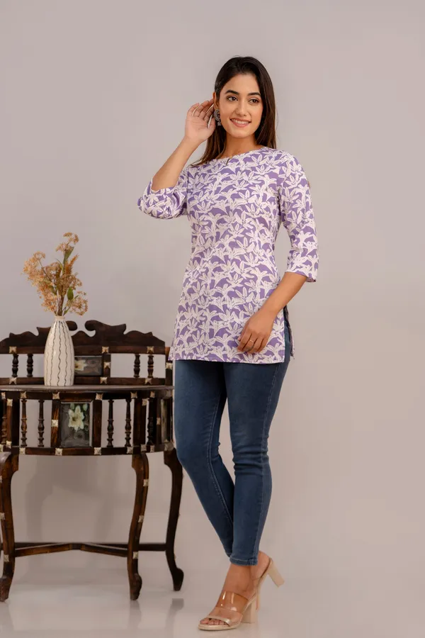 Lilly_Flower_Purple_Short_Kurta