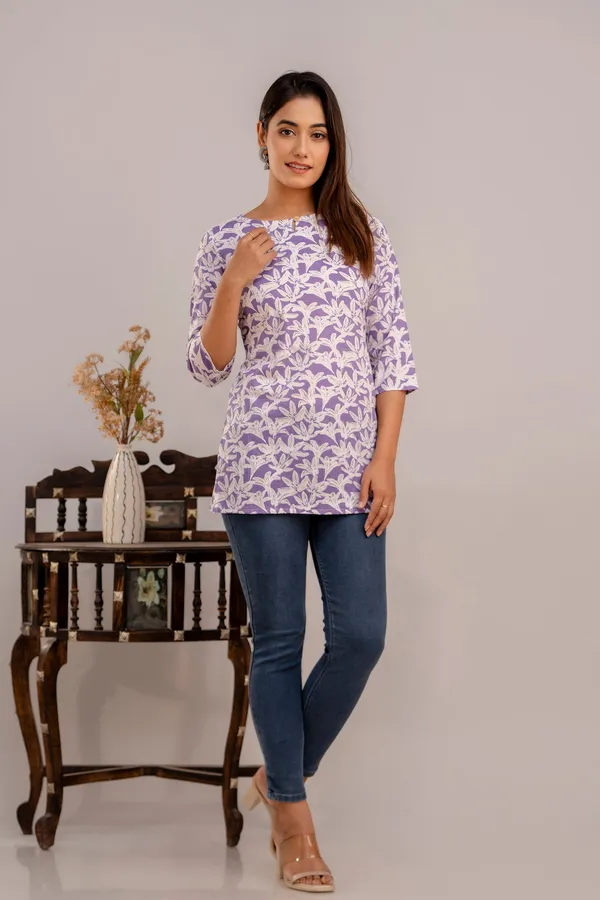 Lilly_Flower_Purple_Short_Kurta