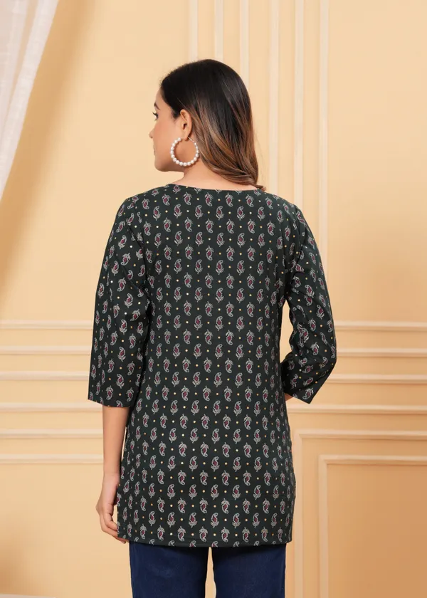 Darkest_Green_Yog_Short_Kurta