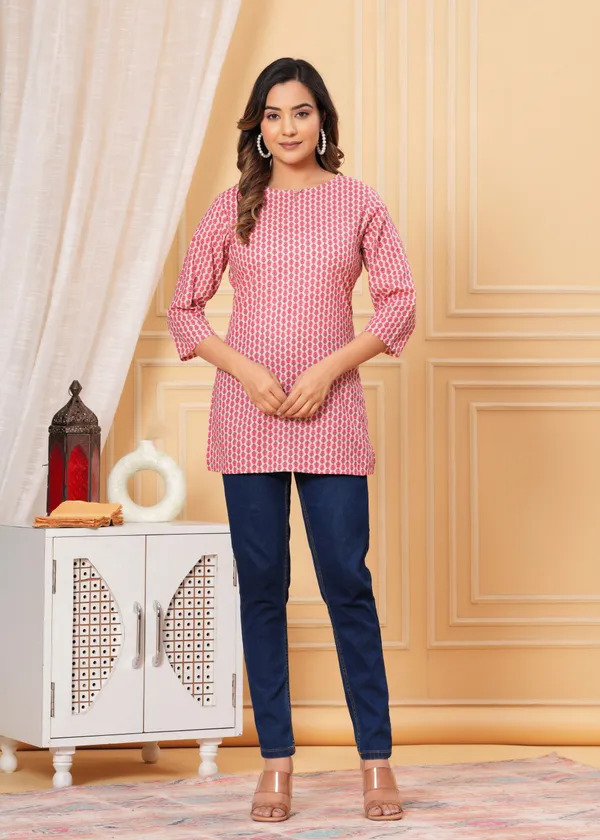 Peach_Beal_Short_Kurta