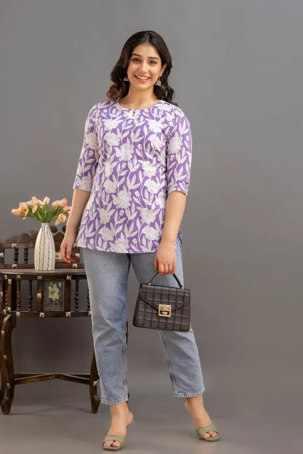 Big_Flower_Purple_Short_Kurta