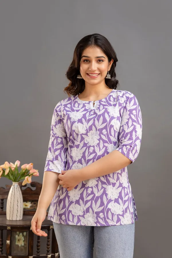 Big_Flower_Purple_Short_Kurta