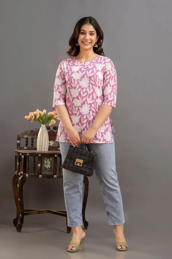 Big_Flower_Pink_Short_Kurta