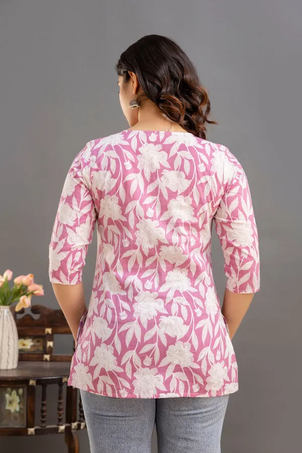 Big_Flower_Pink_Short_Kurta