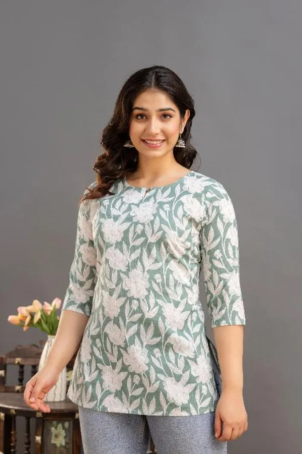 Big_Flower_Green_Short_Kurta