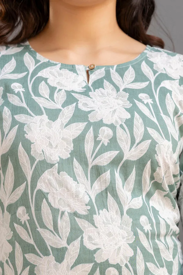 Big_Flower_Green_Short_Kurta