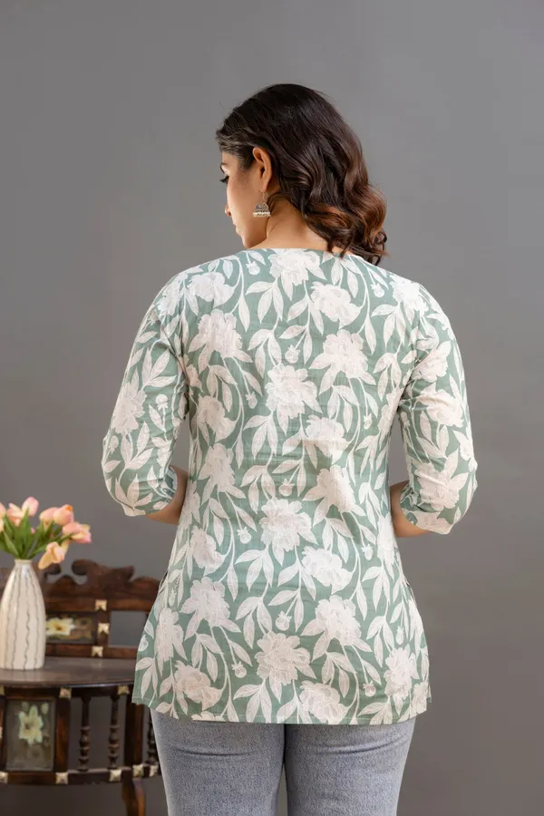 Big_Flower_Green_Short_Kurta