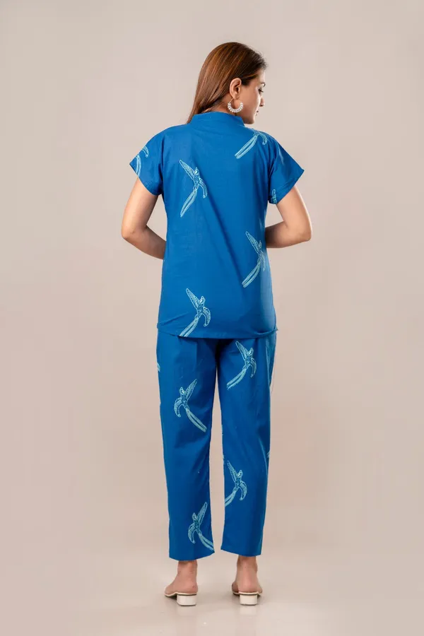 Blue_Cotton_Dragonfly_Co_Ord_Set_Button_Down_Top_And_Pants