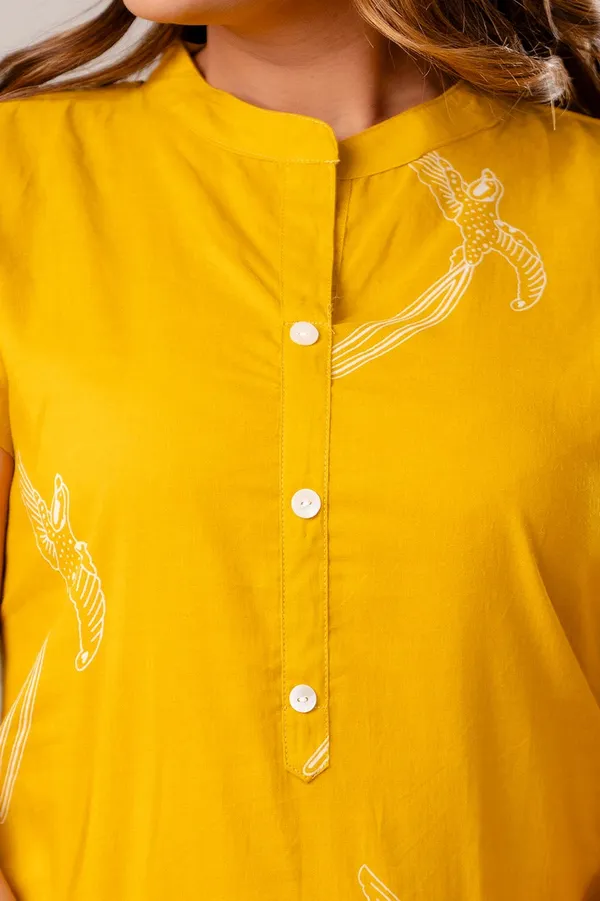 Yellow_Cotton_Dragonfly_Co_Ord_Set_Button_Down_Top_And_Pants
