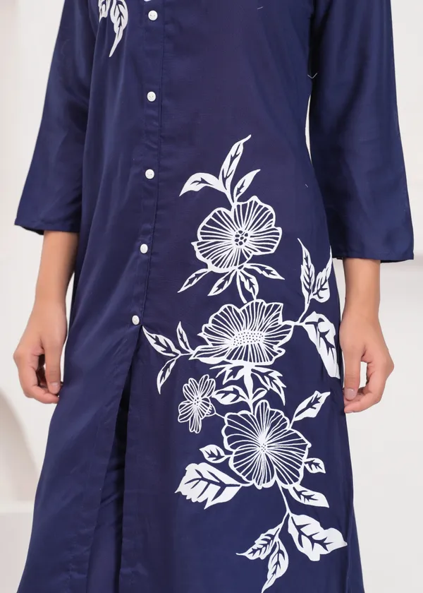 Navy_Cotton_Floral_Co_Ord_Set_Button_Down_Top_And_Pants