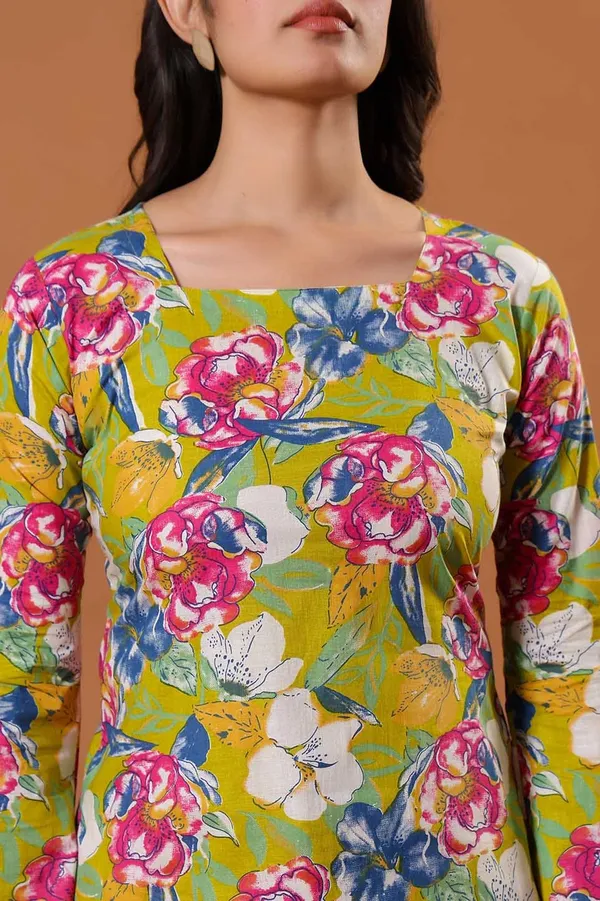 Lime_Bloom_Cotton_Kurti