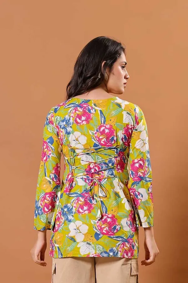 Lime_Bloom_Cotton_Kurti