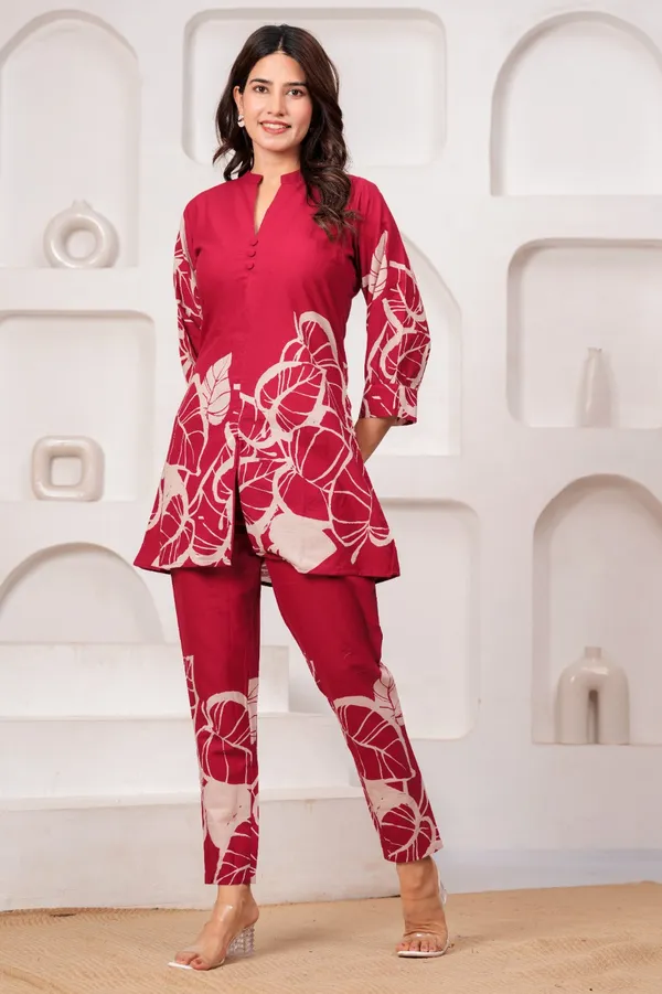 Pink_Monochrome_Leaf_Co_Ord_Set