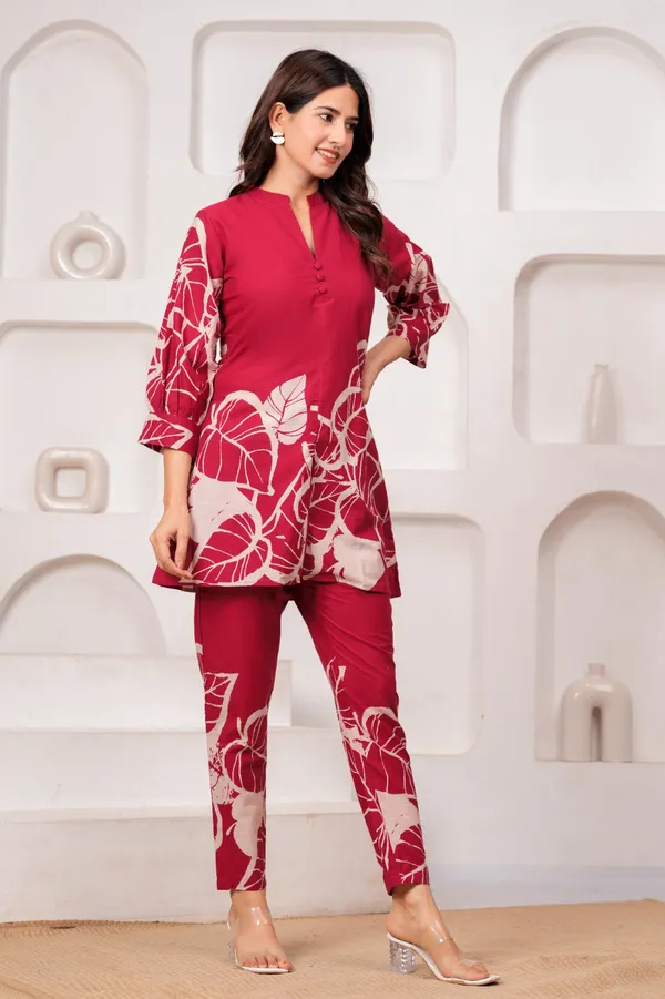 Pink_Monochrome_Leaf_Co_Ord_Set
