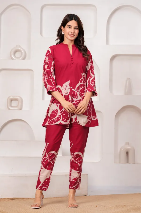 Pink_Monochrome_Leaf_Co_Ord_Set