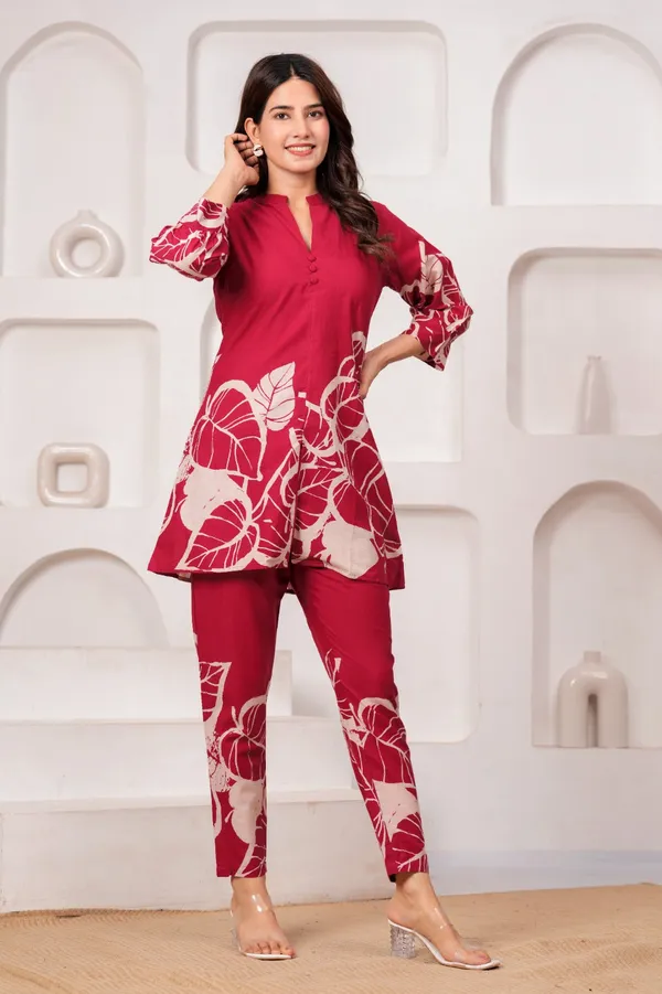 Pink_Monochrome_Leaf_Co_Ord_Set