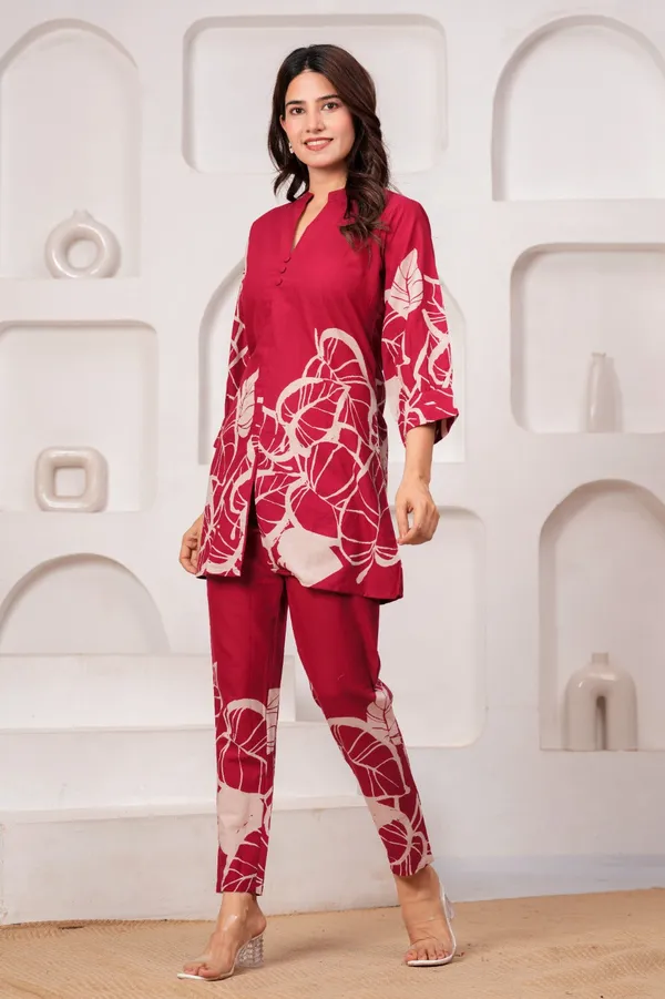 Pink_Monochrome_Leaf_Co_Ord_Set
