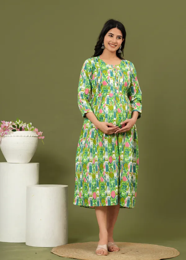 Emerald_Bloom_Maternity_Dress