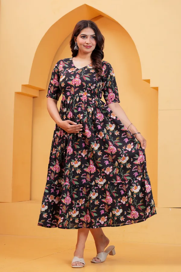 Noir_Blossom_Maternity_Dress