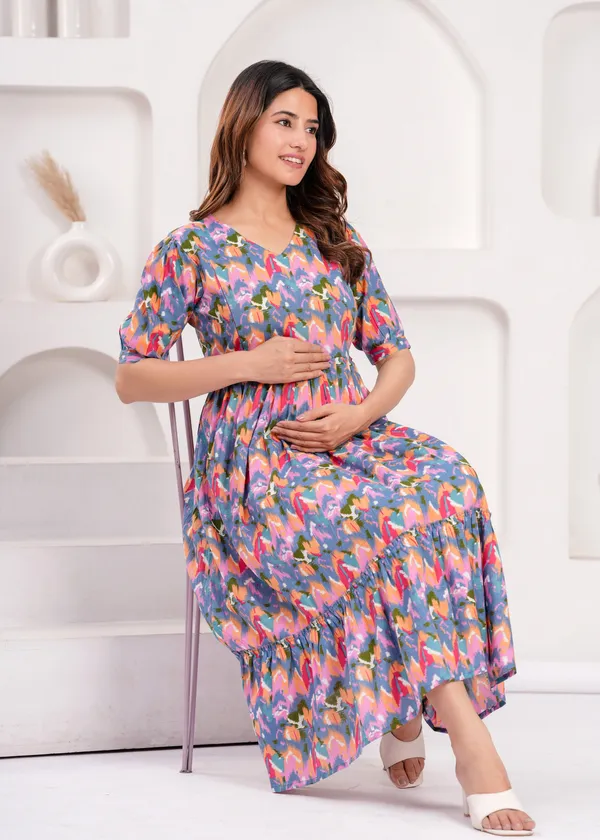 Lilac_Petals_Maternity_Dress