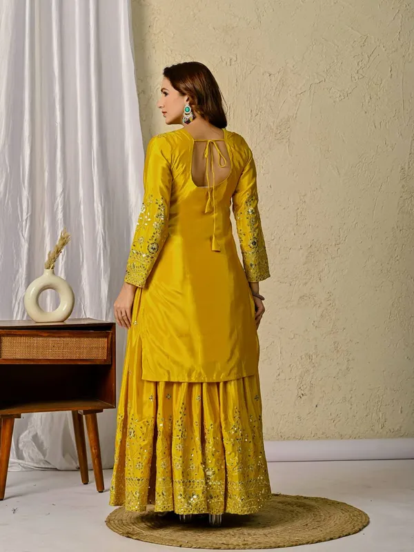 Yellow_Chinon_Silk_Kurta_Sharara_Set_For_Women