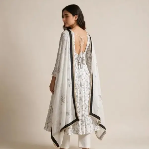 White_Vichitra_Silk_Anarkali_Dress_Set_For_Women