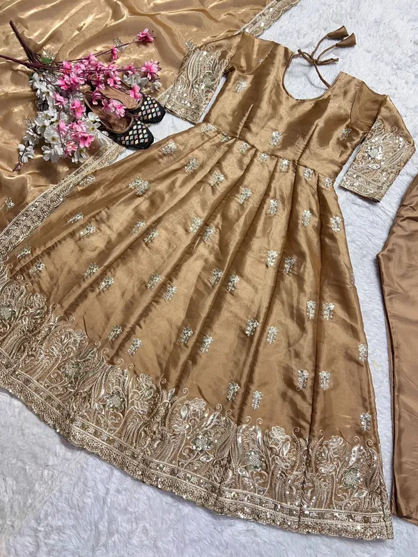 Gold_Heavy_Jimmy_Choo_Anarkali_Dress_Set_For_Women