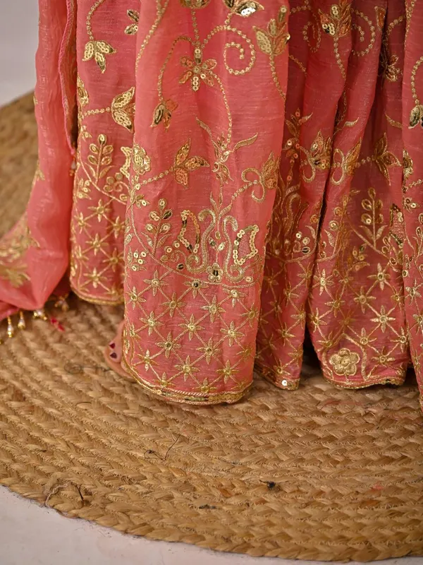 Orange_Crunchy_Silk_Sharara_Set_For_Women