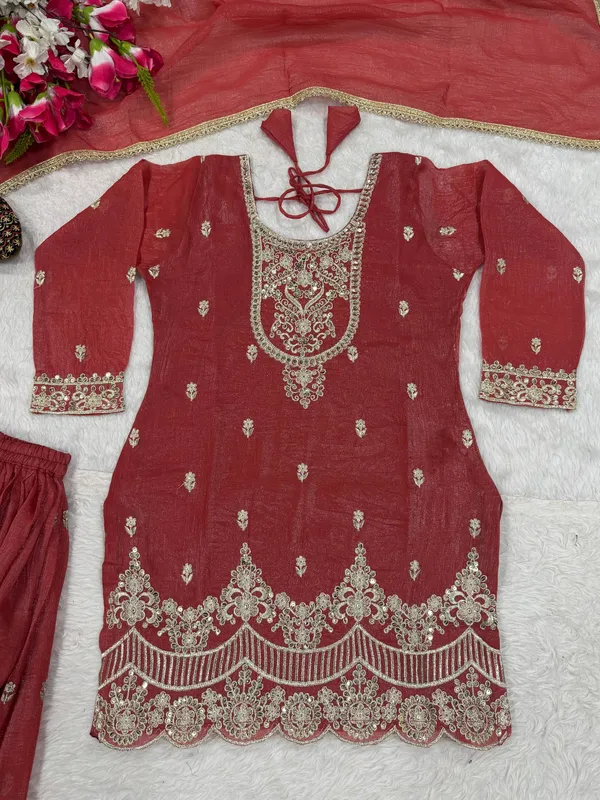 Red_Crunchy_Silk_Sharara_Set_For_Women