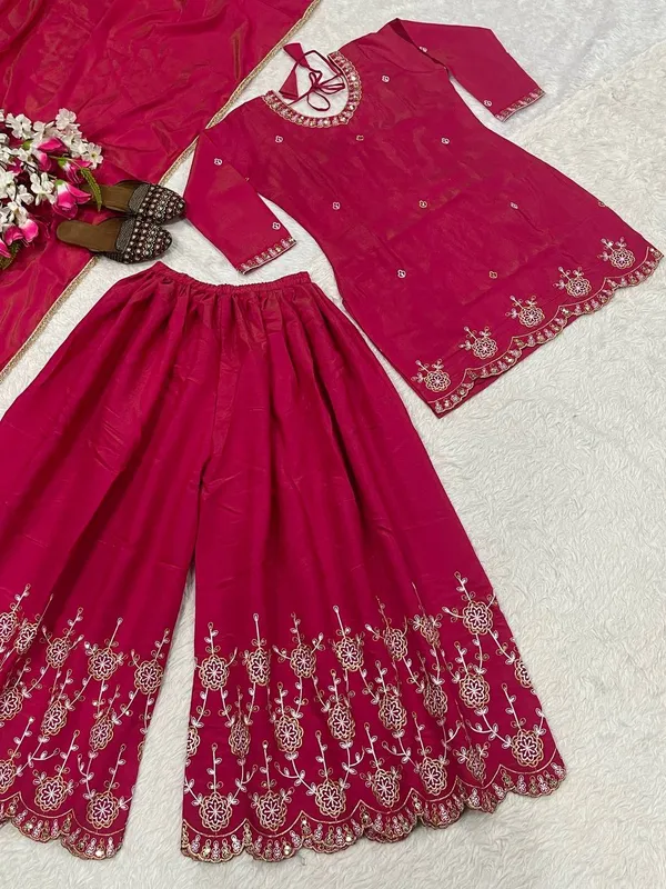 Magenta_Simar_Silk_Sharara_Set_For_Women