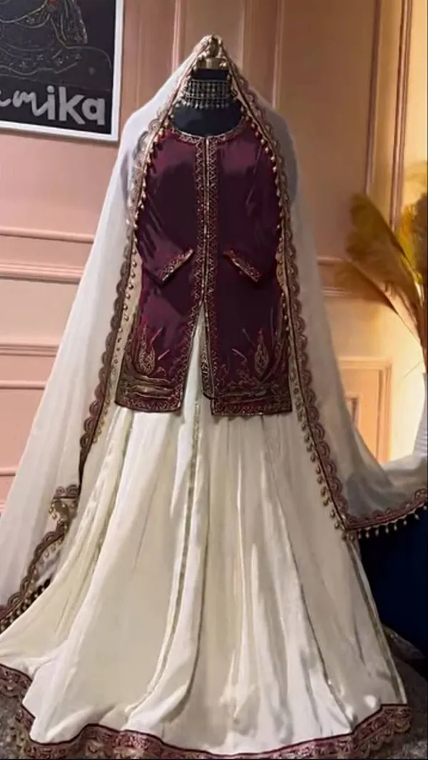 Maroon_Crepe_Lehenga_Set_For_Women