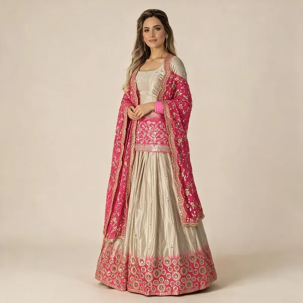 Multicolor_Chinon_Lehenga_Choli_For_Women