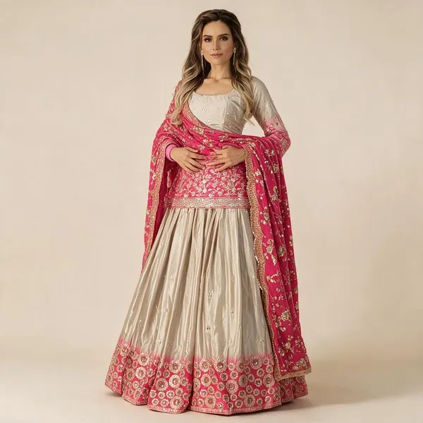 Multicolor_Chinon_Lehenga_Choli_For_Women